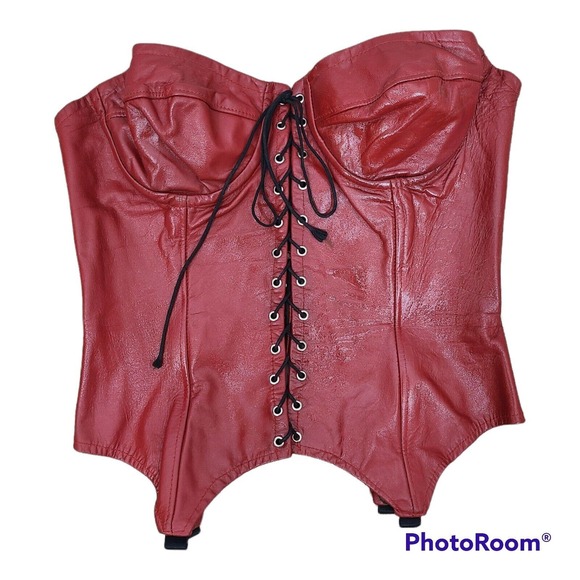 Vintage Tops - Vintage Love NYC Leather Corset Lace Up Steampunk Ren Faire Cosplay Sexy USA